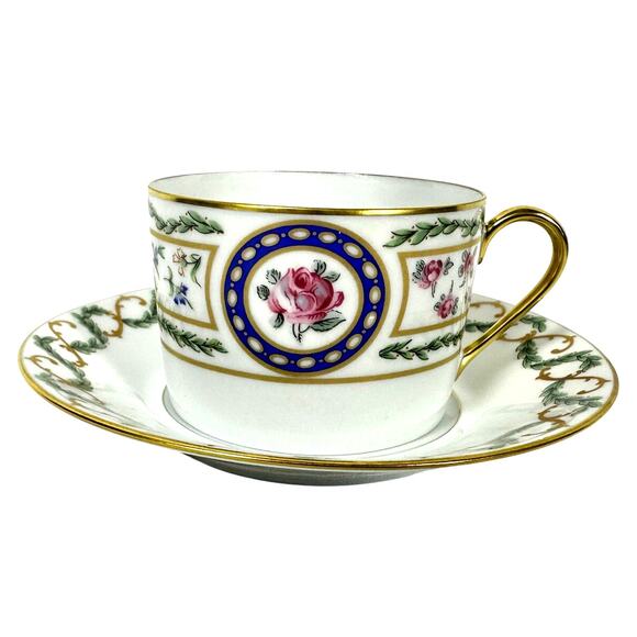 Haviland Limoges "Louveciennes" Flat Cups/Saucers-Set of 5-France-Pristine Mint! - Picture 2 of 8